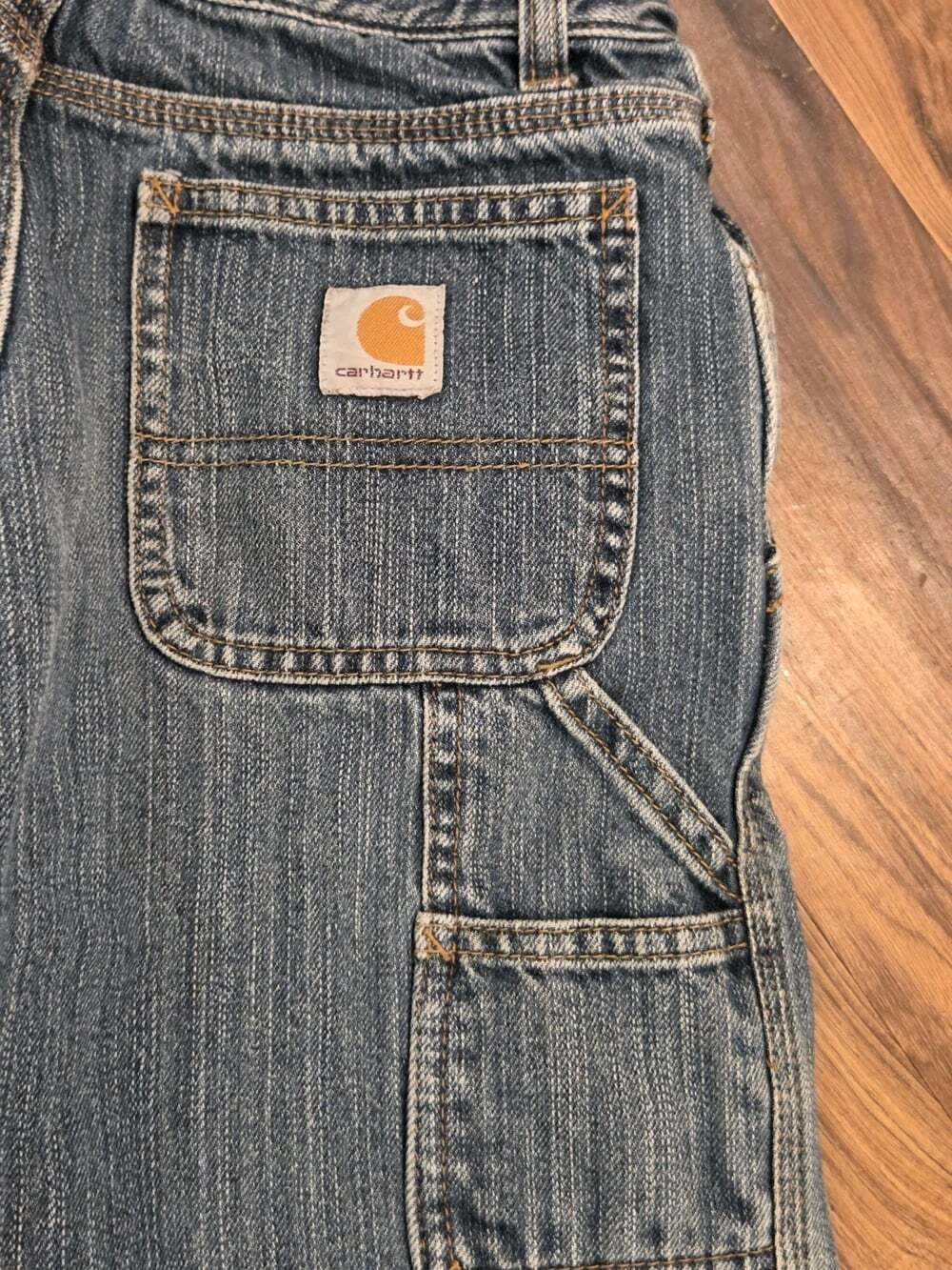 Boys Carhartt Carpenter Jeans Size 14 - Adjustable Waist, Durable Denim Workwear - Picture 4 of 12